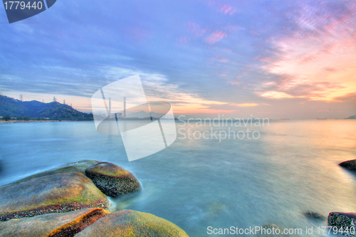 Image of Sunset along the coast in Hong Kong