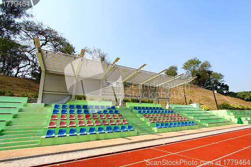 Image of Stadium seats and running track