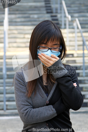 Image of Asian sick woman