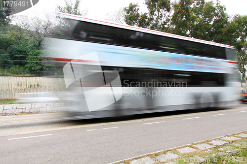 Image of Moving bus in Hong Kong at day