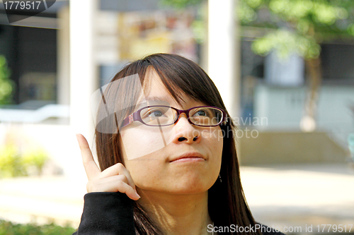 Image of Asian woman with a idea