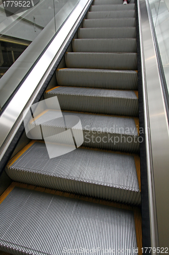 Image of Moving escalator in subway station