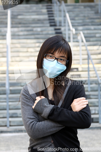 Image of Asian sick woman