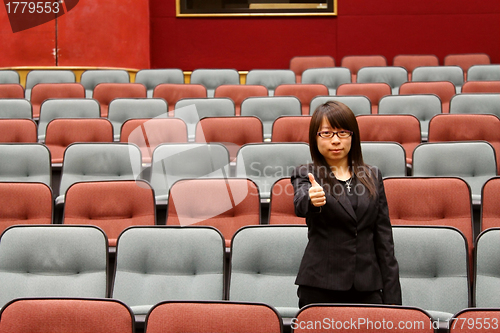 Image of Businesswoman with thumbs up