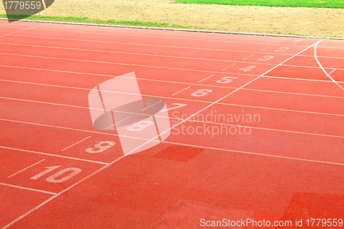 Image of Running track lanes for athletes 