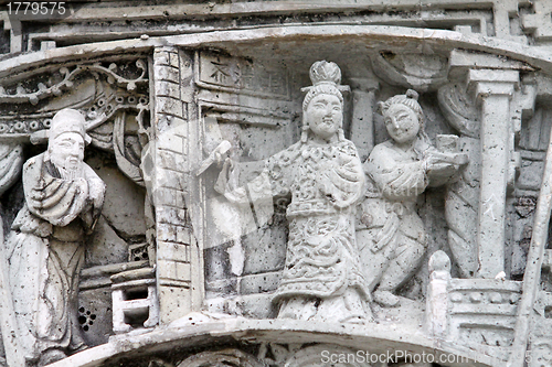 Image of Chinese carvings of a temple