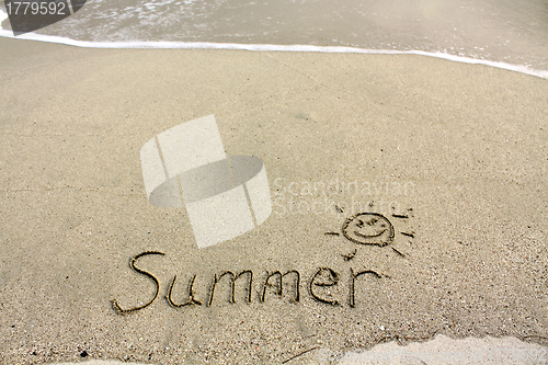 Image of Summer words on sand