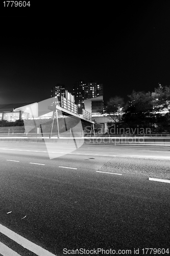 Image of Traffic in modern city in black and white tone