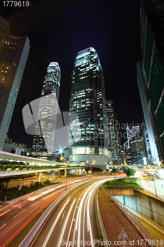 Image of Hong Kong traffic at night