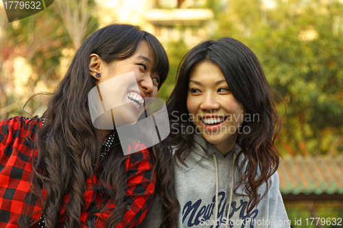 Image of Asian woman showing their friendship forever concept