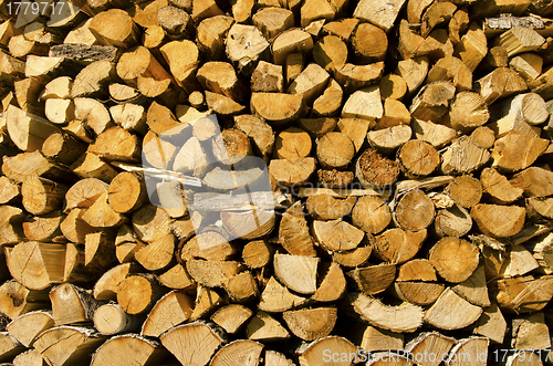 Image of Background of stacked firewood