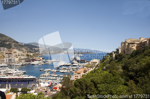 Image of panorama Monte Carlo harbor Monaco