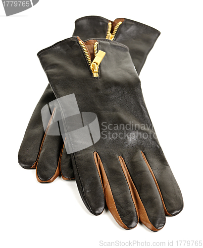 Image of Brown leather gloves