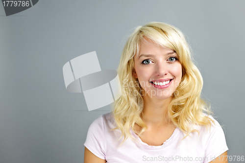 Image of Happy  young woman smiling