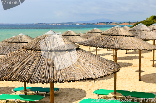 Image of Beach umbrellas at resort
