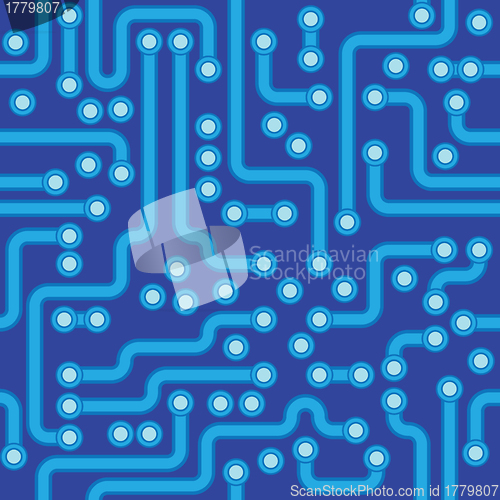 Image of Circuit board - blue abstract seamless texture