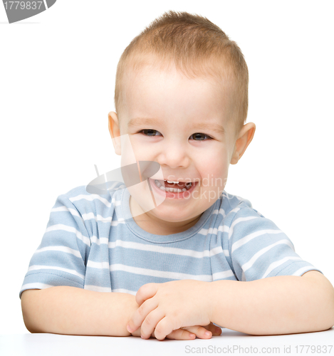 Image of Portrait of a cute cheerful little boy