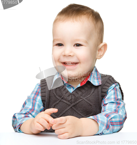 Image of Portrait of a cute cheerful little boy