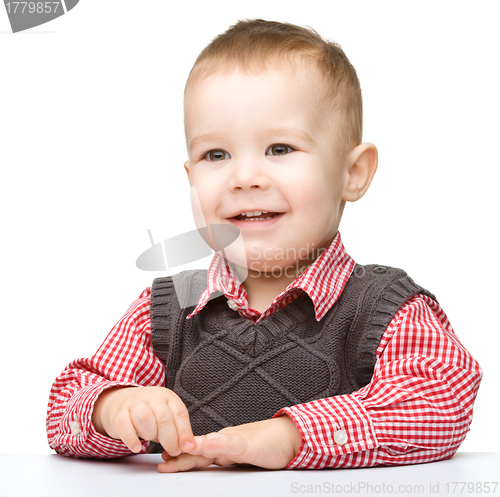 Image of Portrait of a cute cheerful little boy