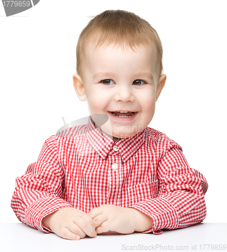 Image of Portrait of a cute cheerful little boy
