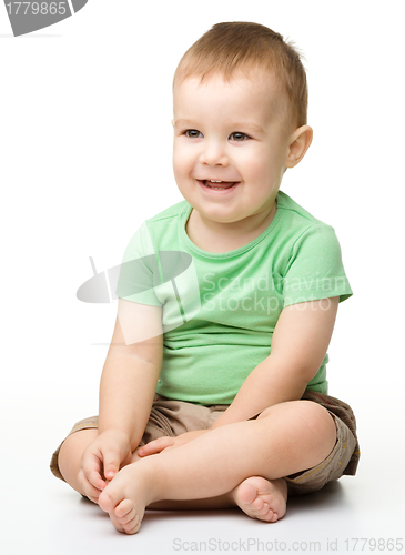 Image of Portrait of a cute cheerful little boy