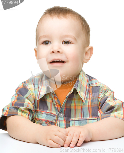 Image of Portrait of a cute cheerful little boy