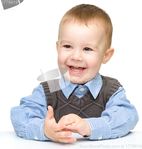 Image of Portrait of a cute cheerful little boy