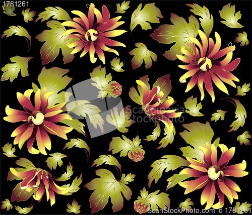 Image of Seamless background from a flowers ornament, fashionable modern wallpaper or textile.Chrysanthemum.