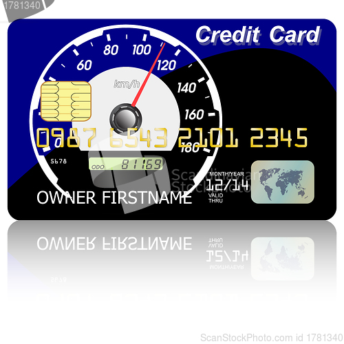 Image of Credit card  speedometer 