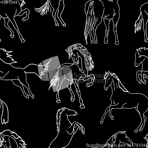 Image of seamless wallpaper horses.