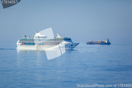 Image of ships in the blue sea