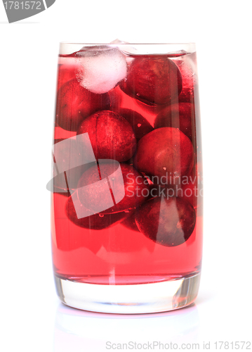 Image of Cherry Compote with Berries in a Glass