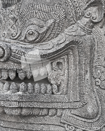 Image of Stone head of an ancient Buddhist deity