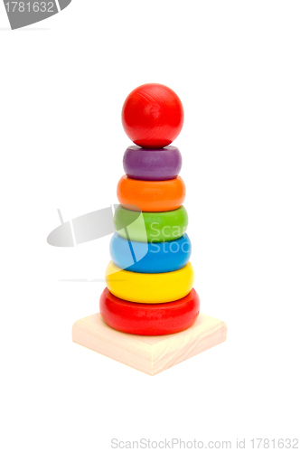 Image of Child toy wooden colorful tower