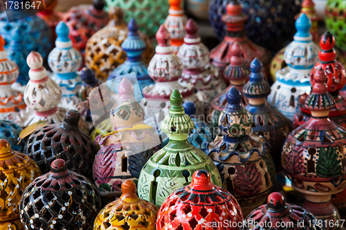 Image of Tunisian Lamps at the Market in Djerba Tunisia