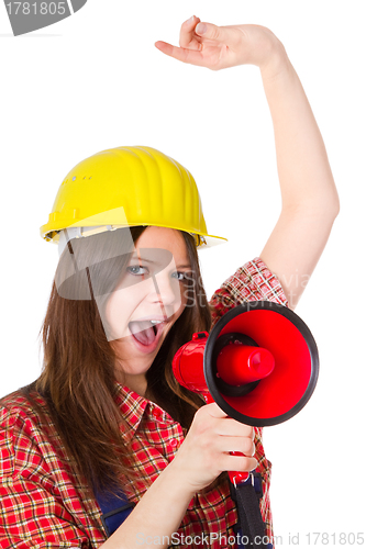 Image of Craftswoman with megaphone