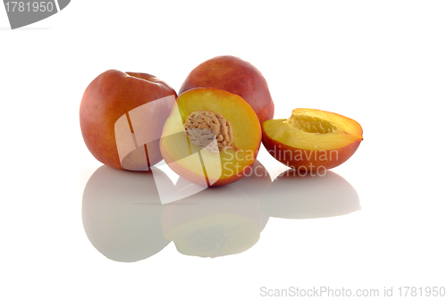 Image of Natural peach fruits collection