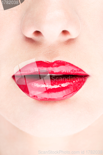 Image of red lips closeup