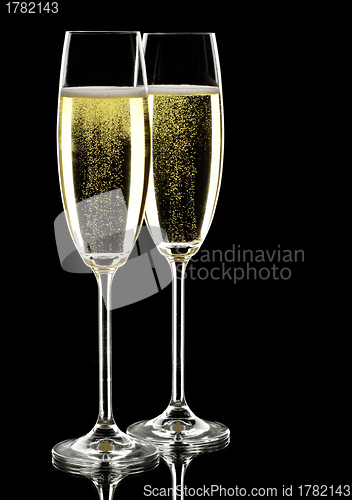 Image of two glasses of sparkling wine