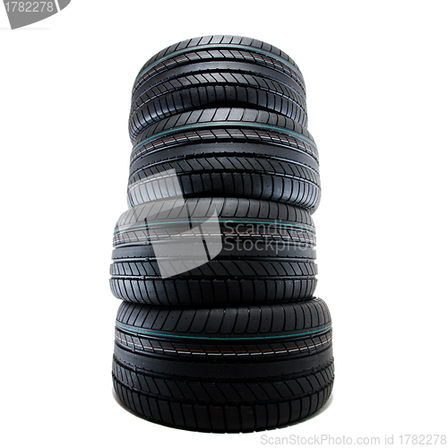 Image of sport summer tires, isolated