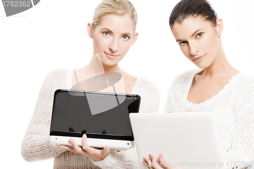 Image of two young women with netbooks