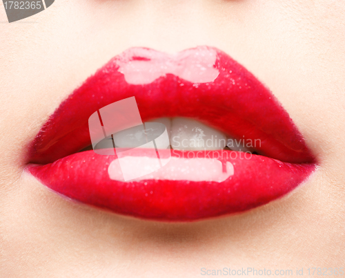 Image of red lips closeup