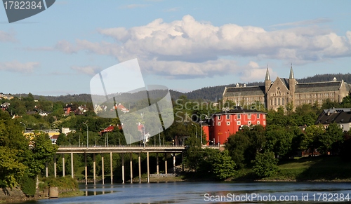 Image of Trondheim seen from the river