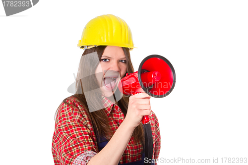 Image of Craftswoman with megaphone