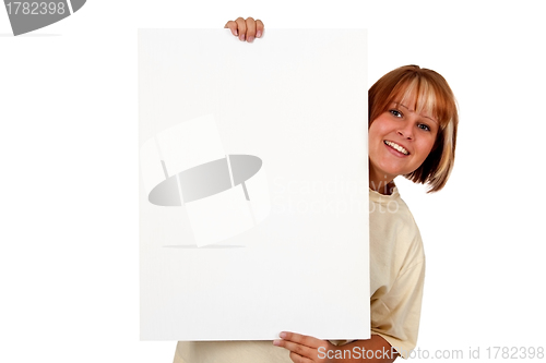 Image of Woman with billboard
