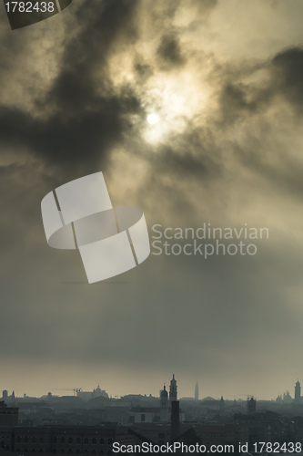 Image of Venice Italy dark sun