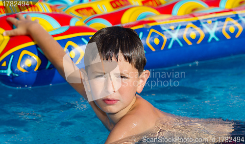 Image of Boy in swimming pool 