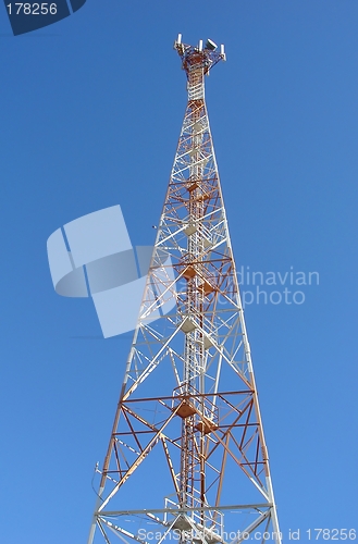 Image of Cellular phone steel tower antenna