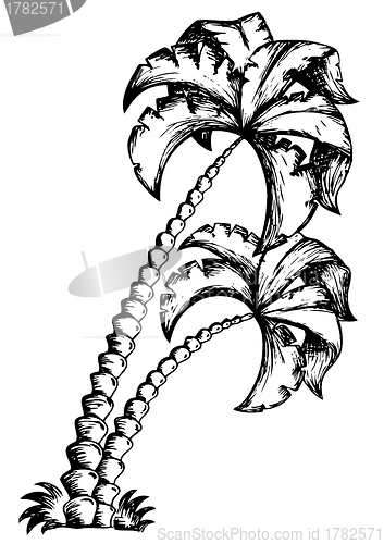Image of Palm tree theme drawing 1