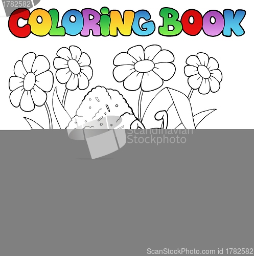 Image of Coloring book ant near anthill